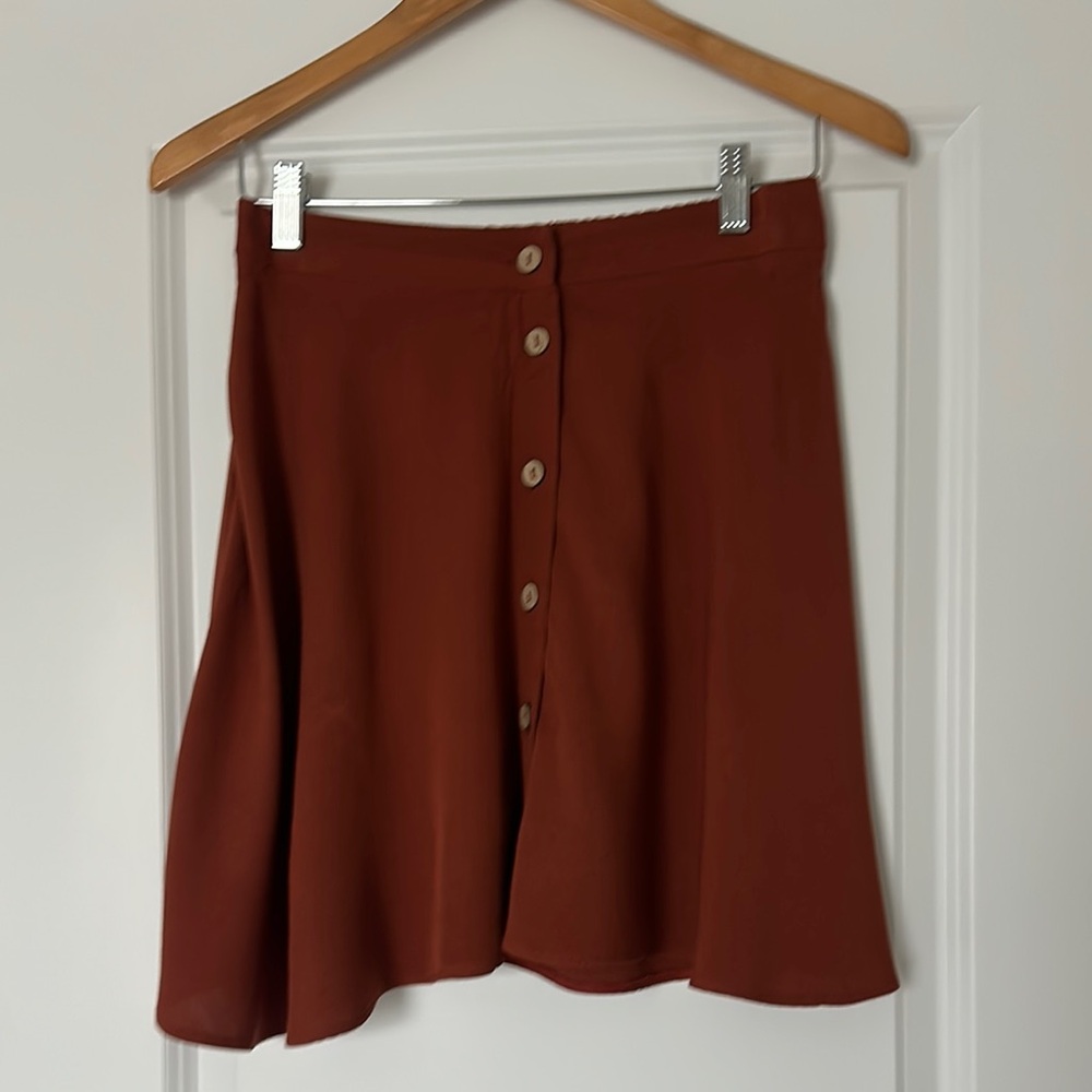 New Look Rust A-Line Mini Skirt